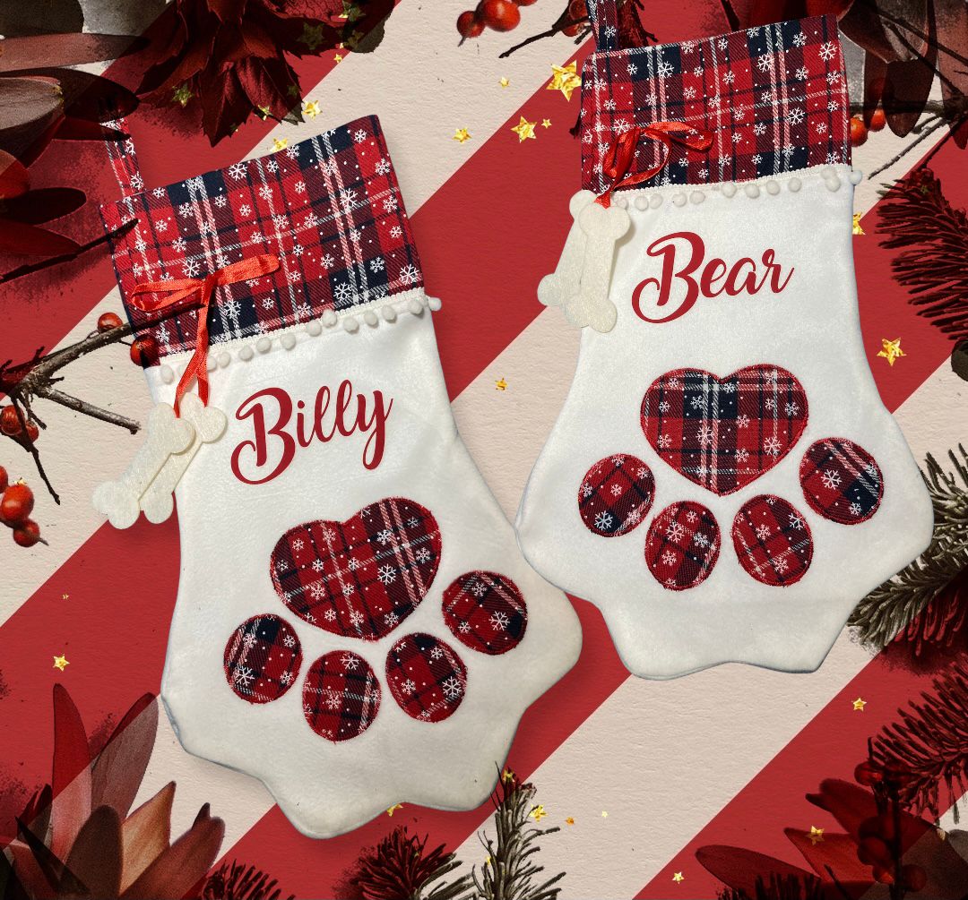 Personalised Santa Paws Stockings